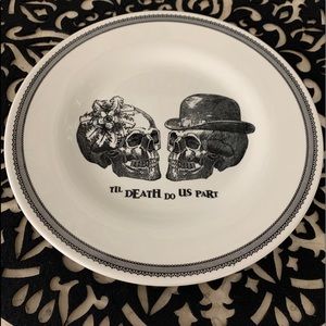 Royal Stafford Halloween TIL DEATH DO US PART Skull Bride+Groom Salad Plates S/4